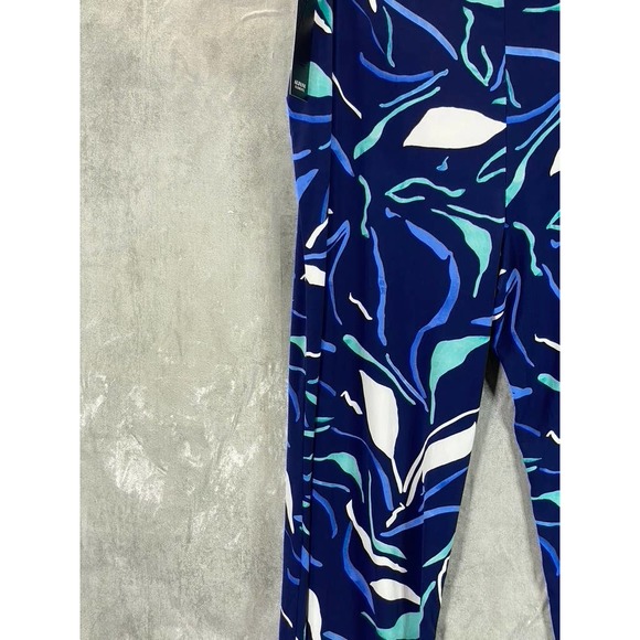 Alfani Women's Plus Size Navy Printed Wide-Leg Pull-On Pants SZ 3X - Picture 4 of 10